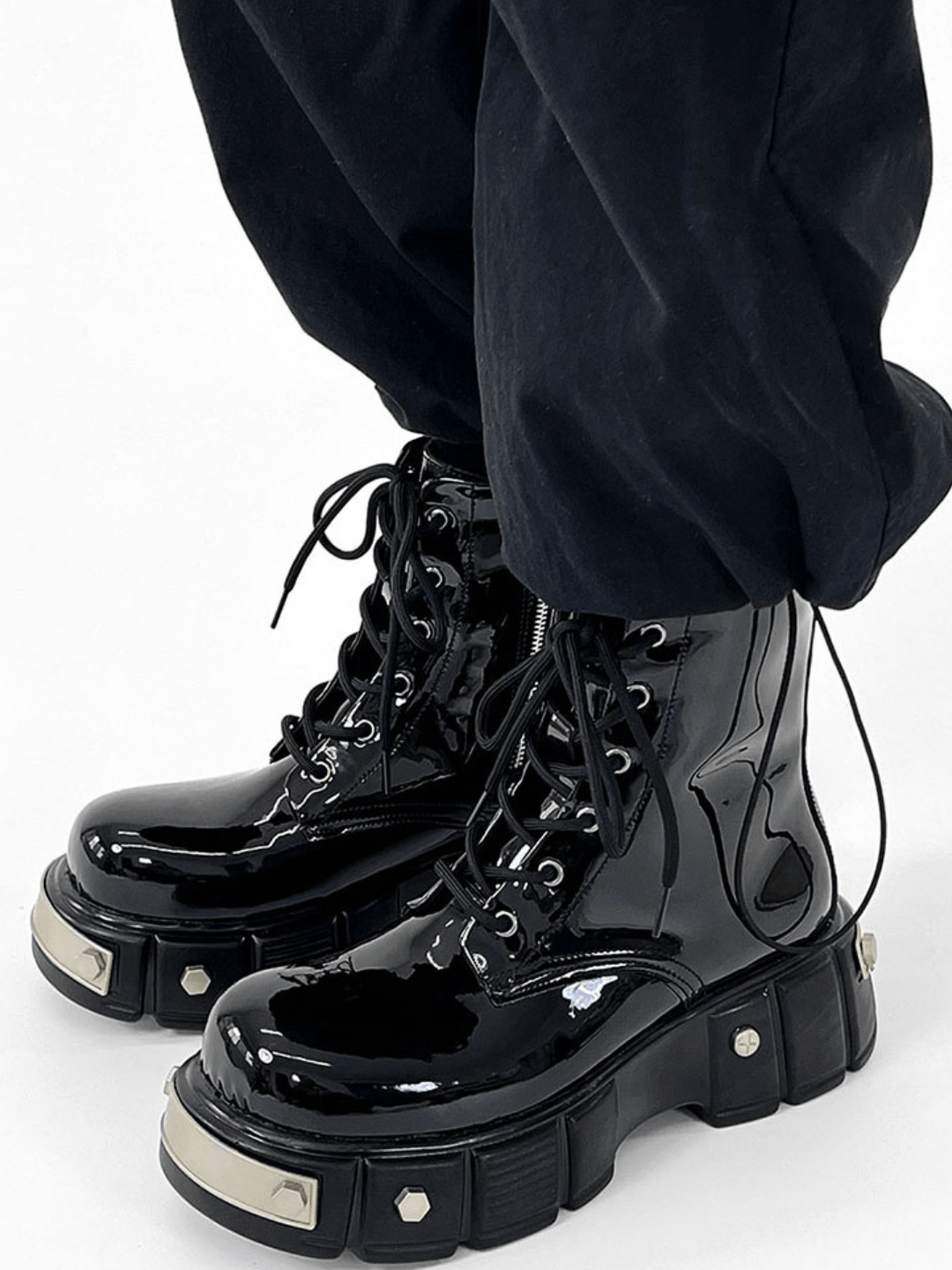 punk zipper biker boots na957