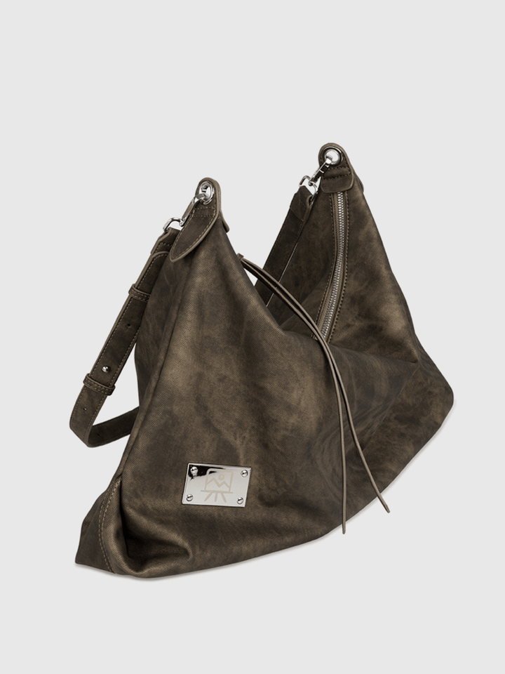 [luckystudio] large soft leather shoulder crossbody bag na942