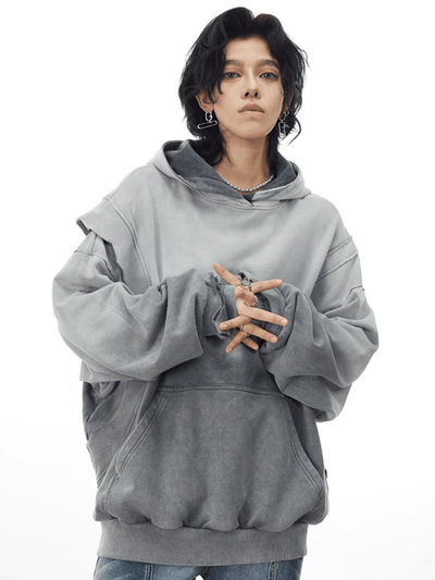[CROWORLD] heavyweight loose hooded pullover jacket na704