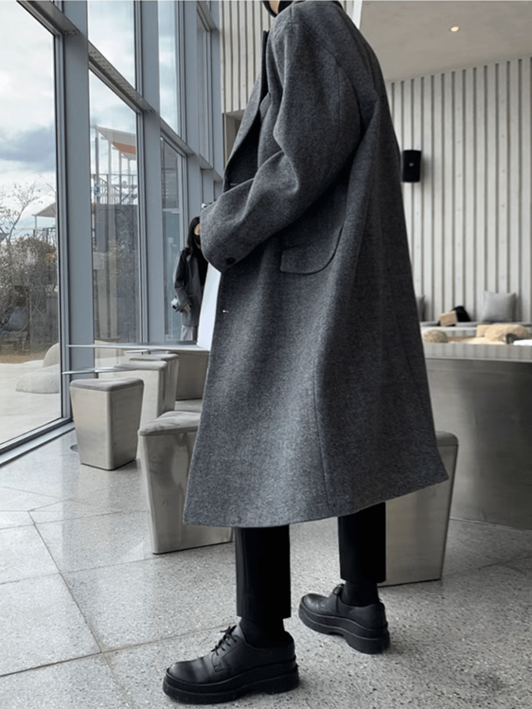 [MRCYC] mid-length Korean style loose trendy knee-length coat na680