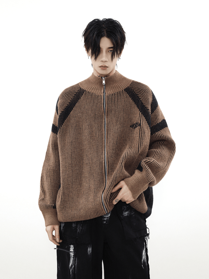 [MRNEARLY] striped turtleneck sweater na857