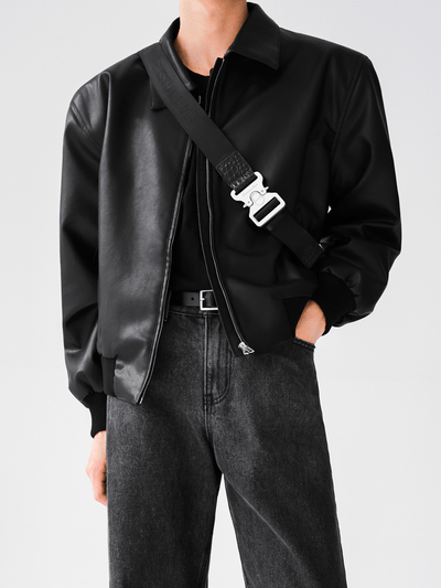 [HOHO] Dumb black leather jacket NA523