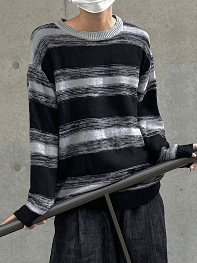 [FLAT ROOM] striped simple casual knitted sweaters