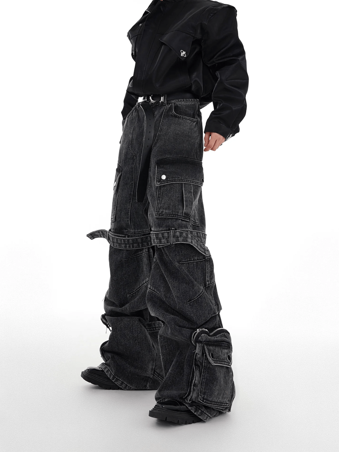 Cargo Flare Denim - Black – Reputation Studios