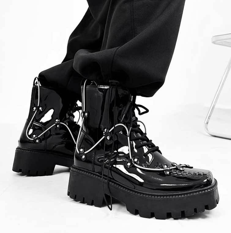 British Style Niche Square Toe Spring Martin Boots na633 Low Cut