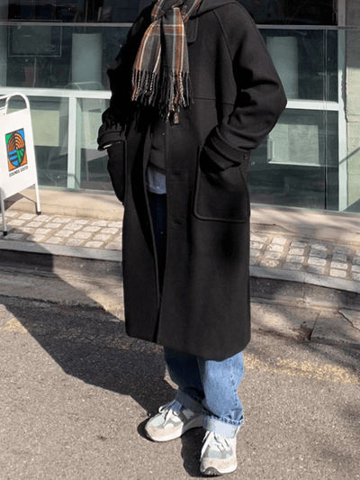 [MRCYC] hooded medium-length wool coat na721