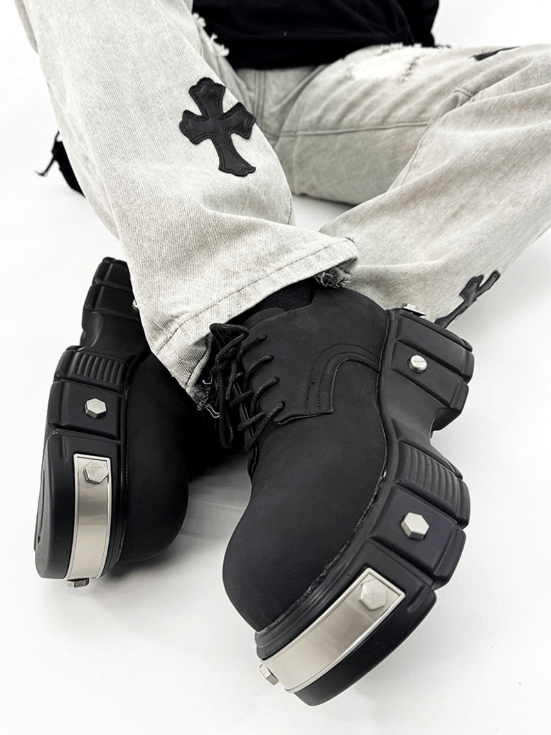 Head Round Toe Leather Shoes na948