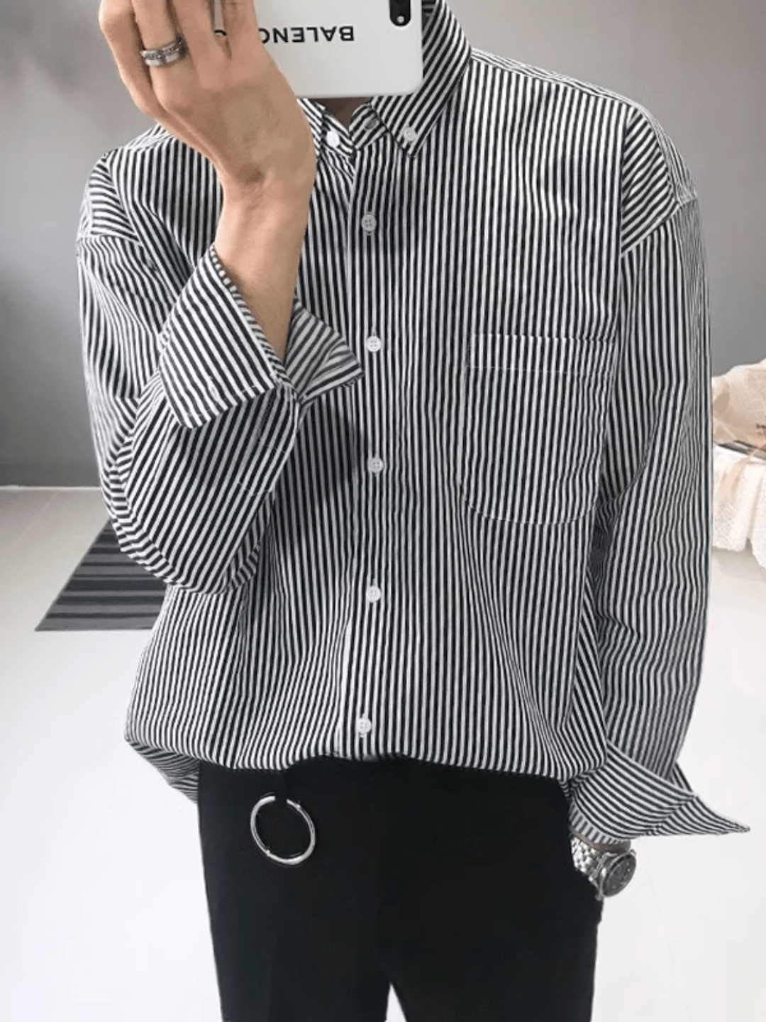 [MRCYC] Autumn long-sleeved striped shirt men na708