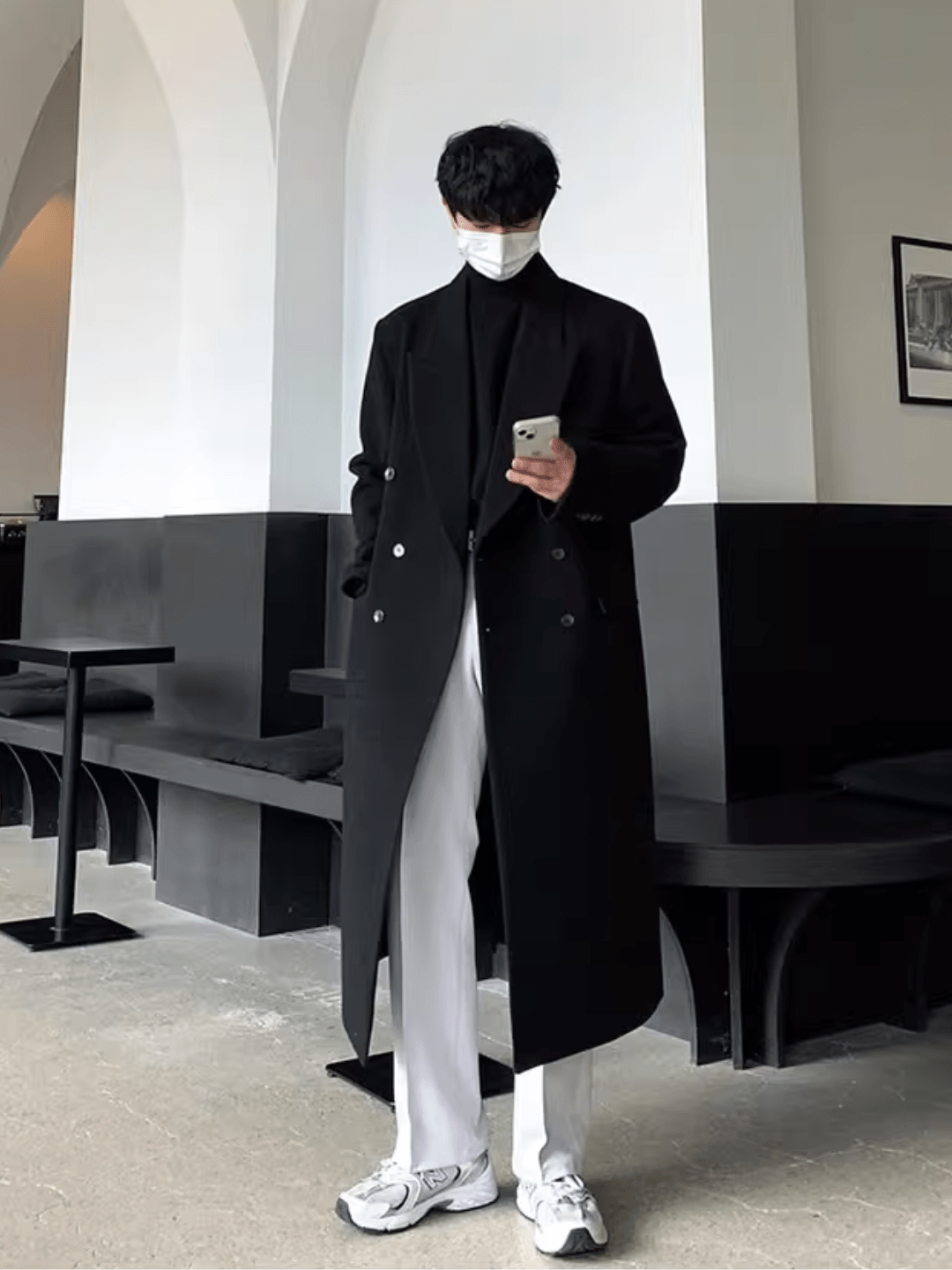 [MRCYC] Loose Black Coat na727
