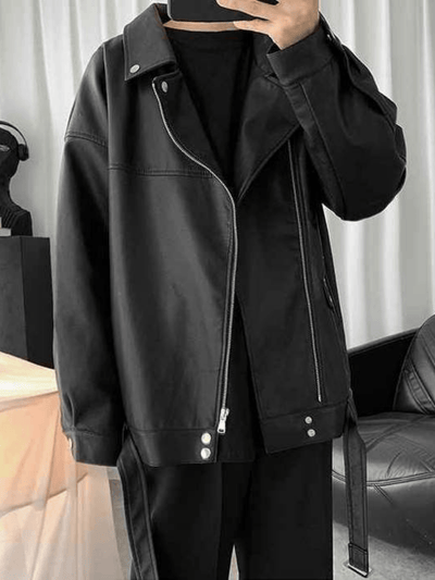 [FS.STUDIO] Loose leather jacket na105