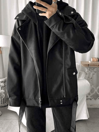 [FS.STUDIO] Loose leather jacket na105