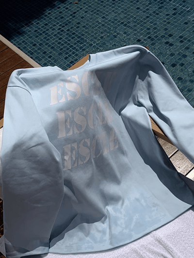[ESC MAN STUDIO] Printed Neck Long Sleeve T-Shirt na847