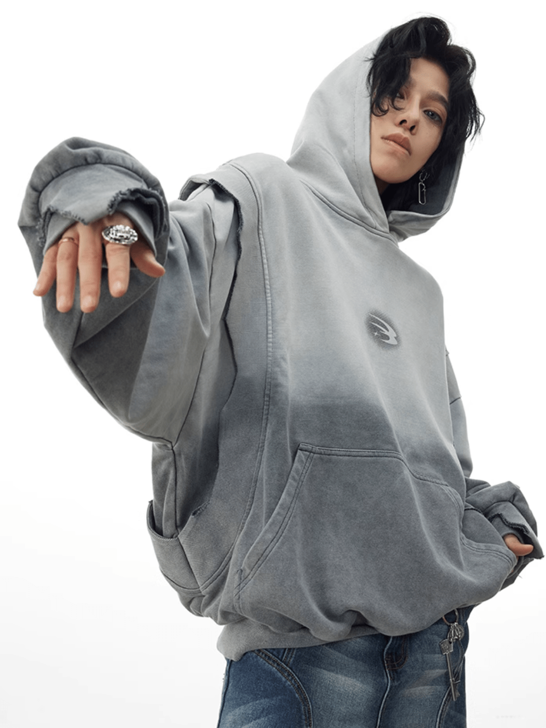 [CROWORLD] heavyweight loose hooded pullover jacket na704