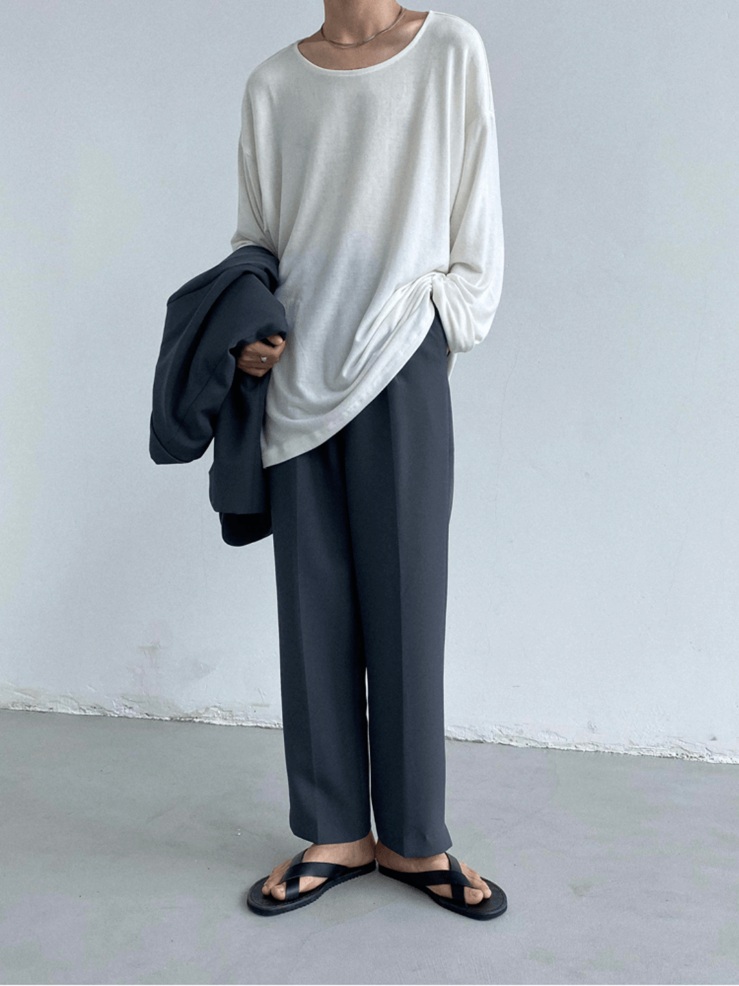 [GENESISBOY]Wool feel fabric high T-shirt  NA303