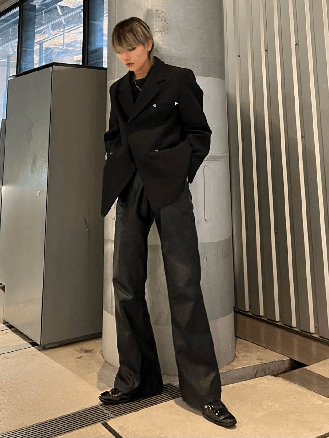 [_kuro_05] Design Sense Leather Pants kr02