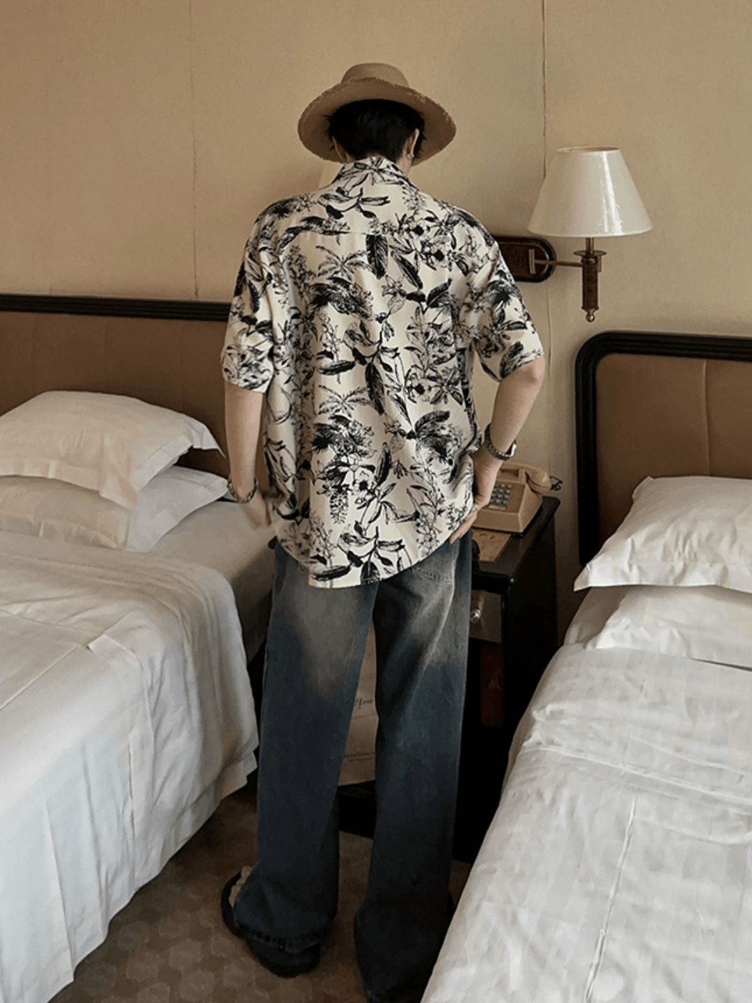 [JM HOMME] Tide Printed Short-sleeved Shirt NA747