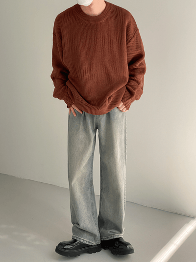 [DAZIONSED] Round Neck Pullover Sweater NA601