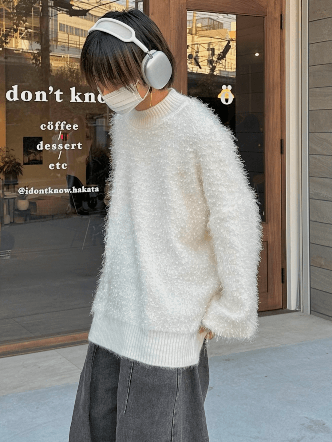 [FLAT ROOM] mink fur loose sweater FL05