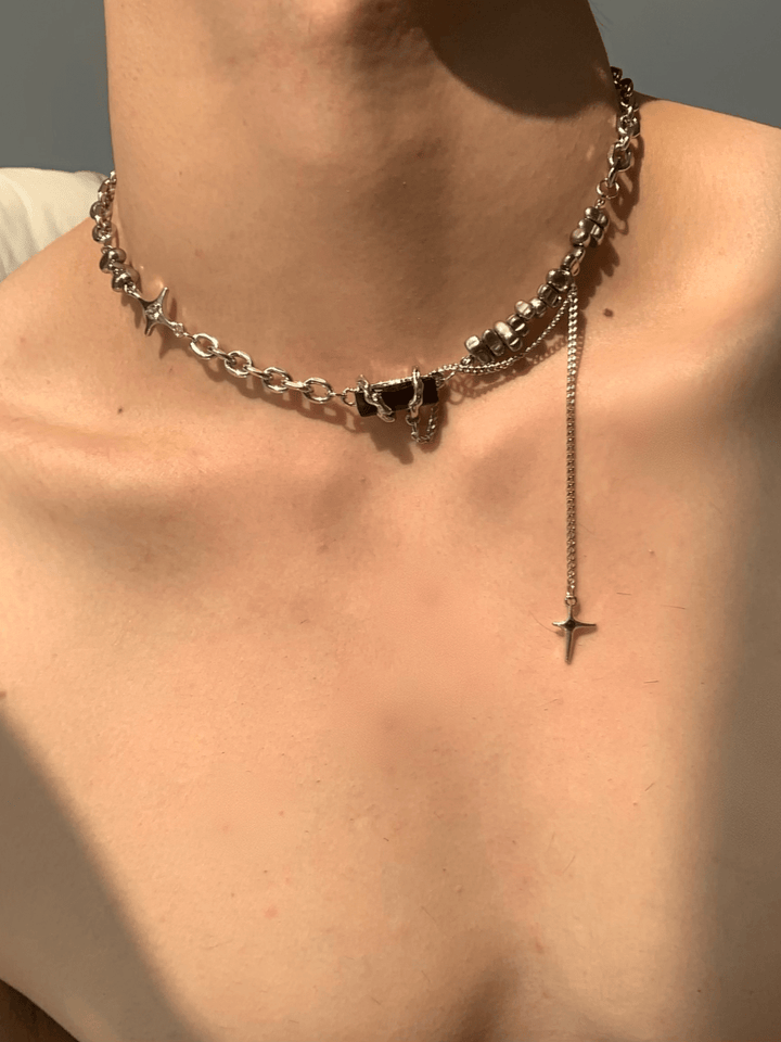[CHEALIMPID] Silver neck chain jewelry necklace na875