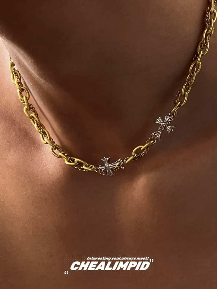 [CHEALIMPID] Gold Double Layer Necklace na935