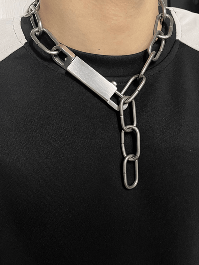 steel thick chain personalized necklace na707