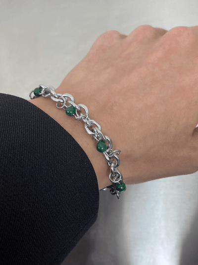 New Chinese style national style jade green bead bracelet NA740