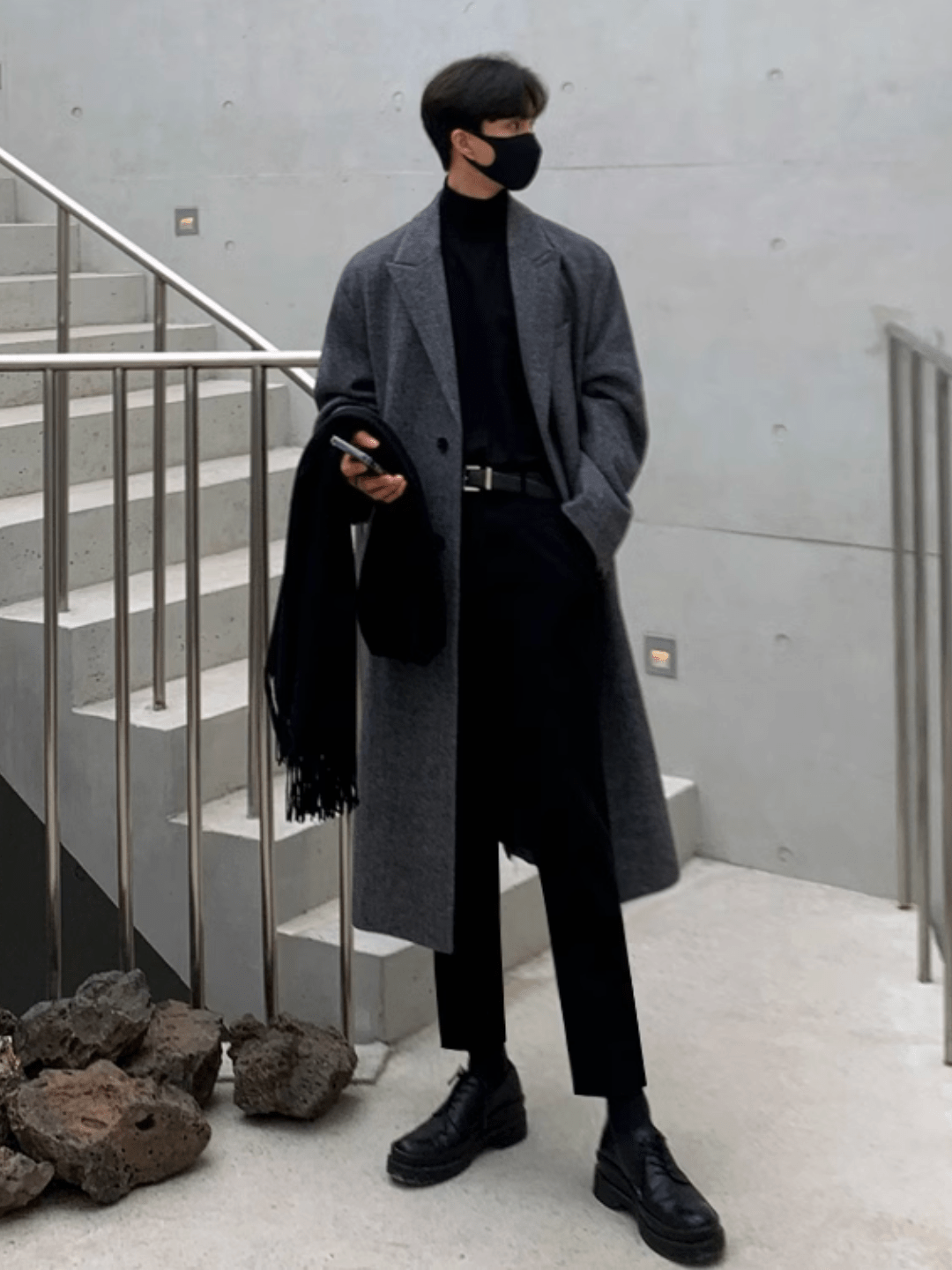 [MRCYC] mid-length Korean style loose trendy knee-length coat na680 