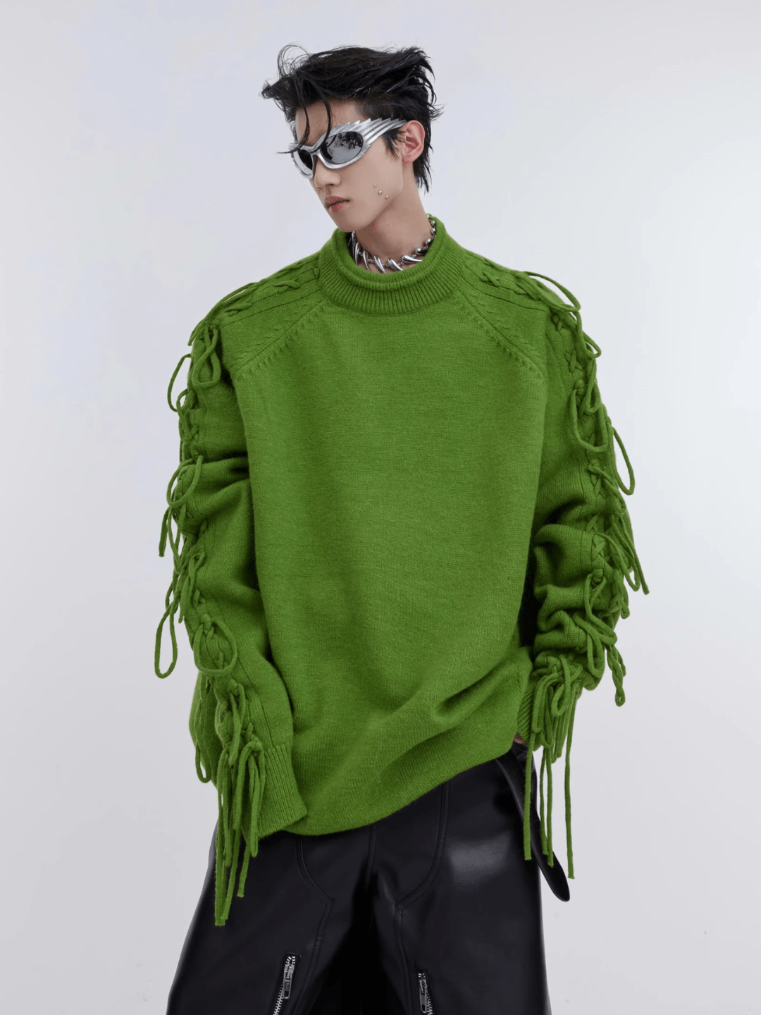 [CulturE] deconstructed fringe design sense loose sweater na831
