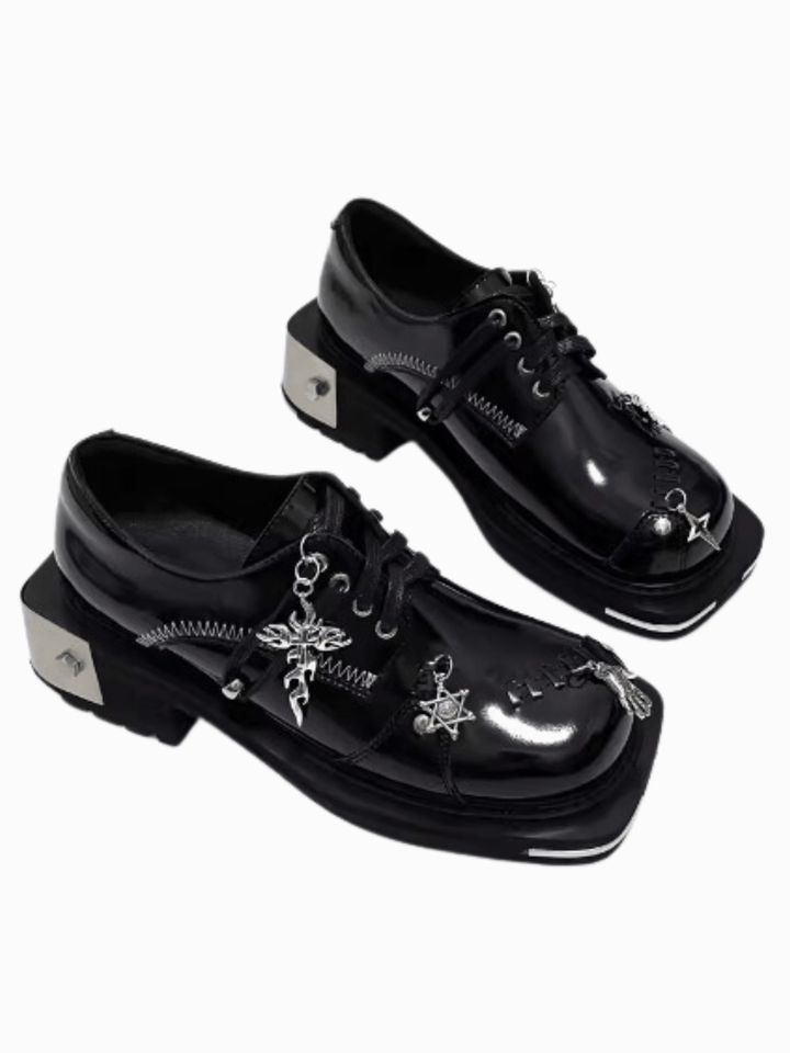 British style leather head punk accessories shoes na897