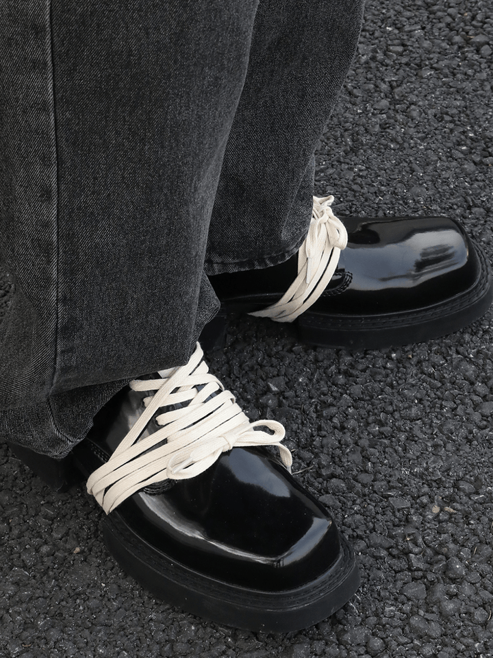 레이스 디자인 low-top leather shoes na891 