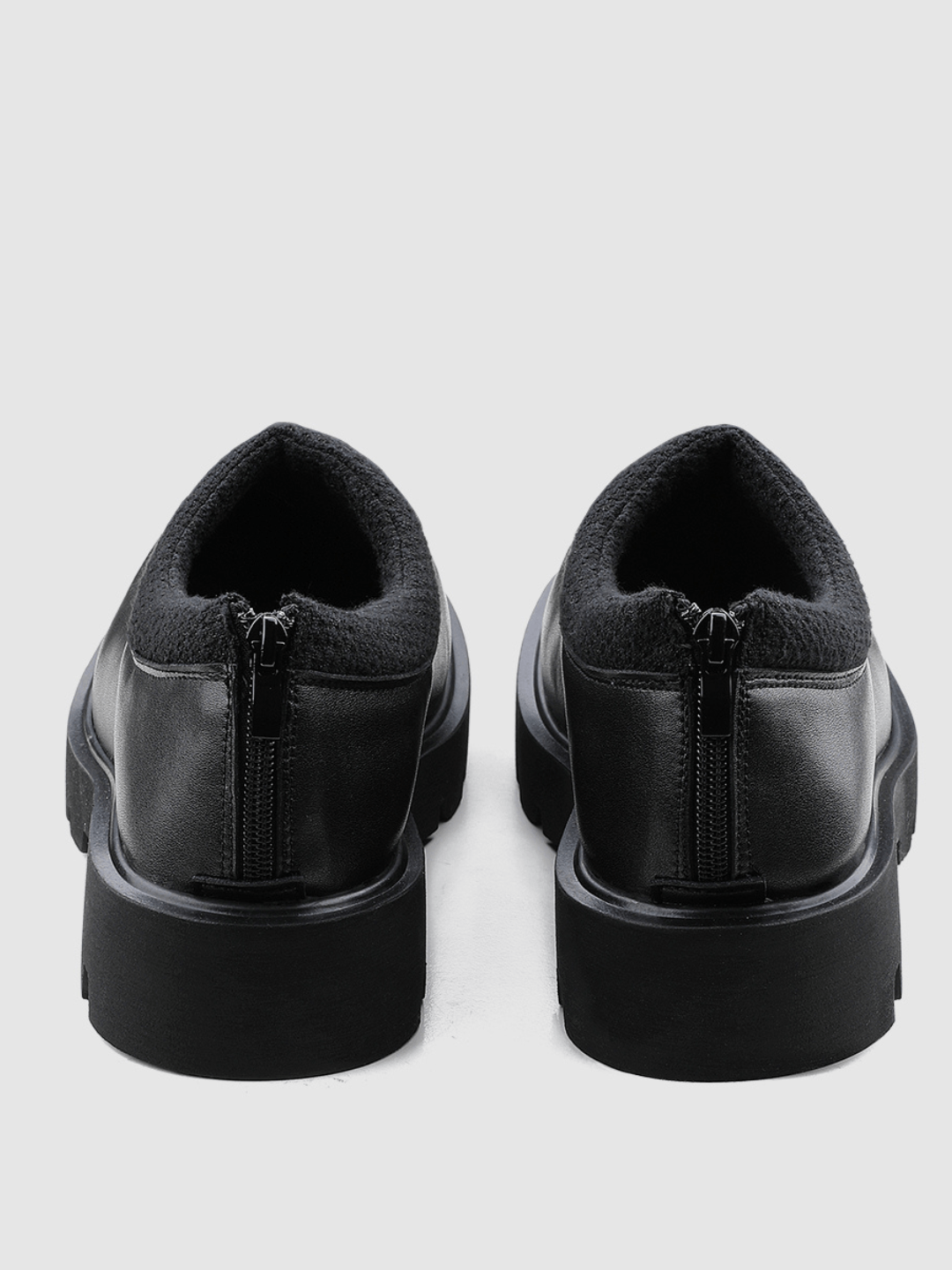 black casual leather shoes na883