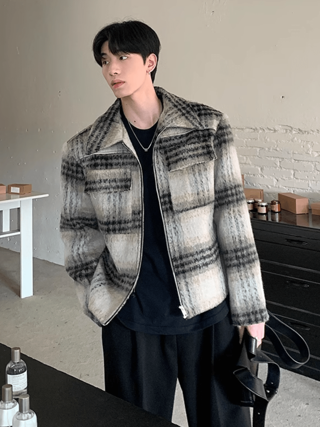 [ONELYC1NS] cotton loose tweed jacket na757