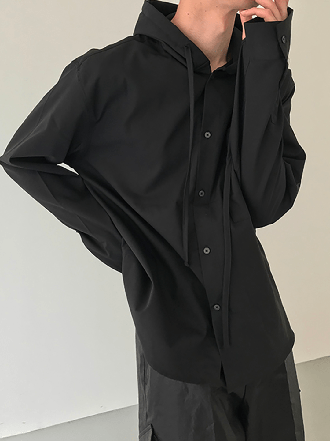 [COLN]  Hooded  Long Sleeve Shirt NA315