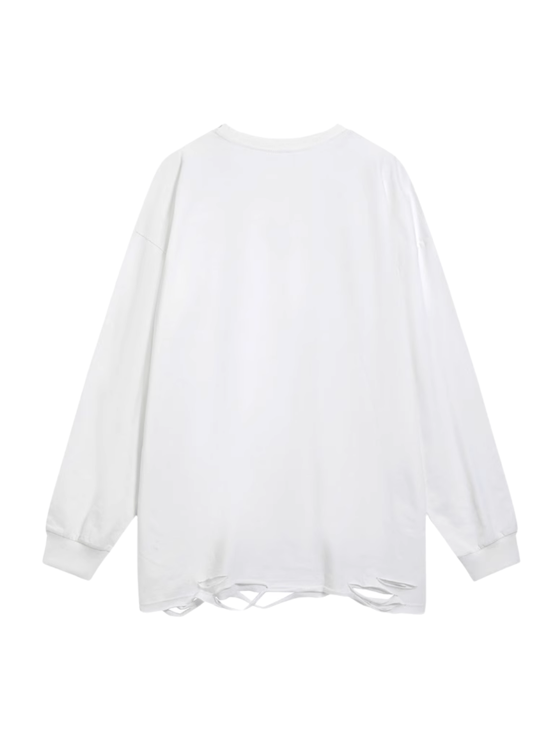 washed and distressed long-sleeved T-shirt na656