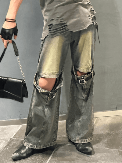 [_kuro_05] High Waist Flare Jeans kr11
