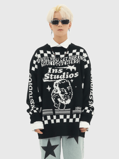[INSstudios] Checkerboard Sweater NA580