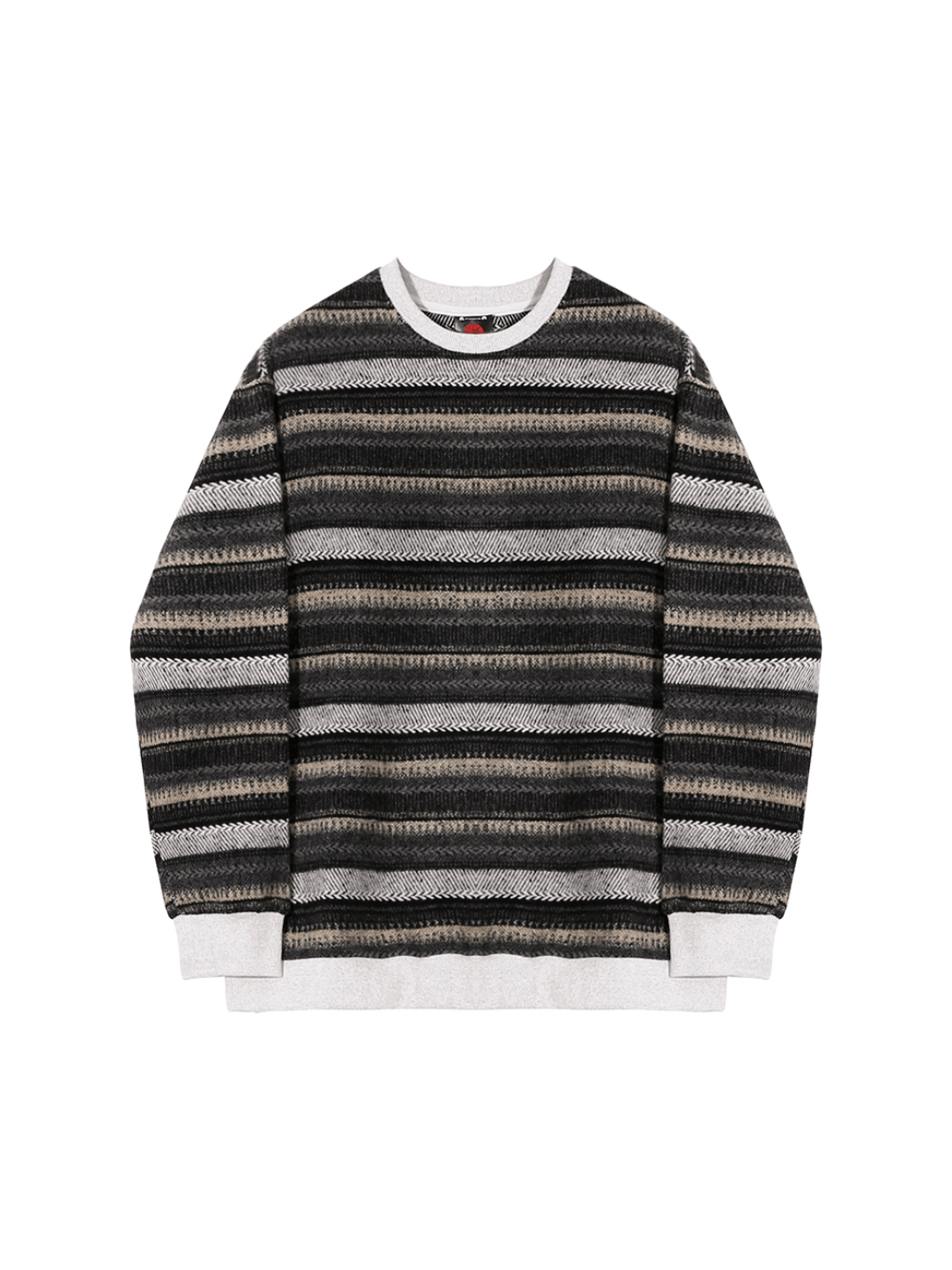[LEMiE] Striped spring round neck sweater LE07