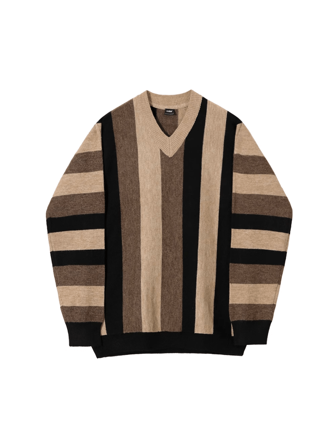 [MRCYC] V Neck Contrast Over Sweater na629