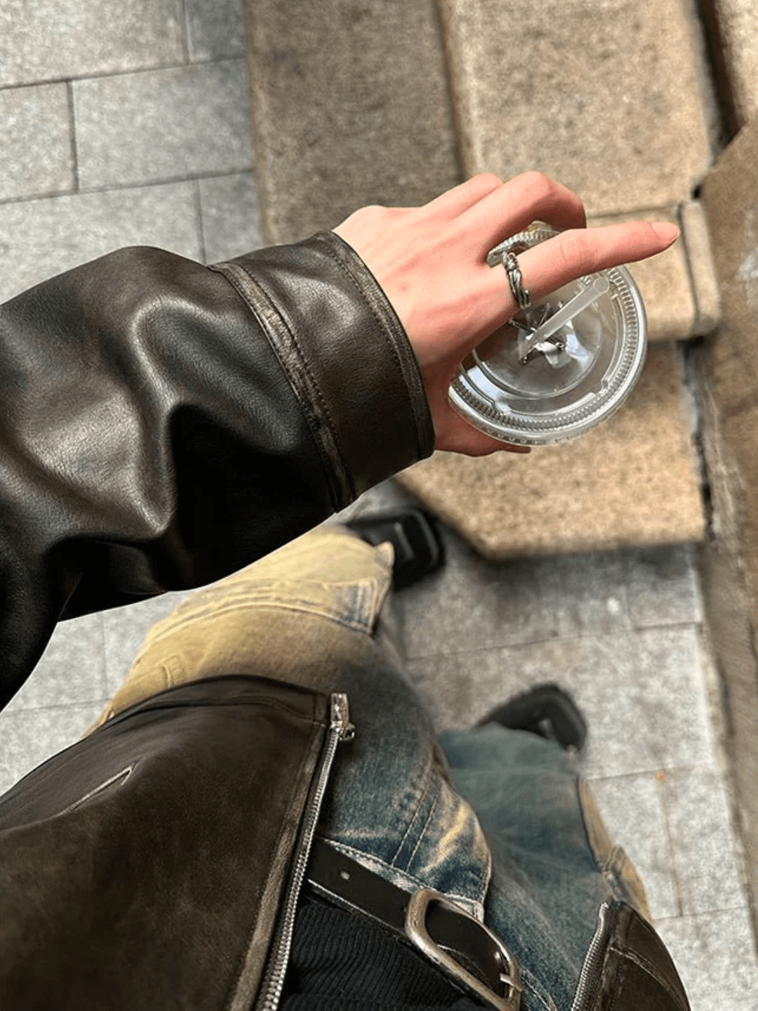 [JM HOMME] Retro motorcycle leather jacket na677 