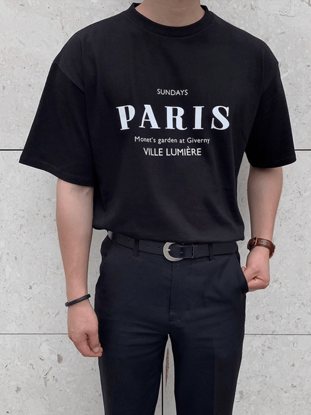 [luxe__05] print round neck t-shirt NA716