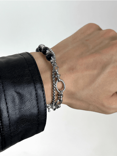 steel double-layer burst beads bracelet NA737