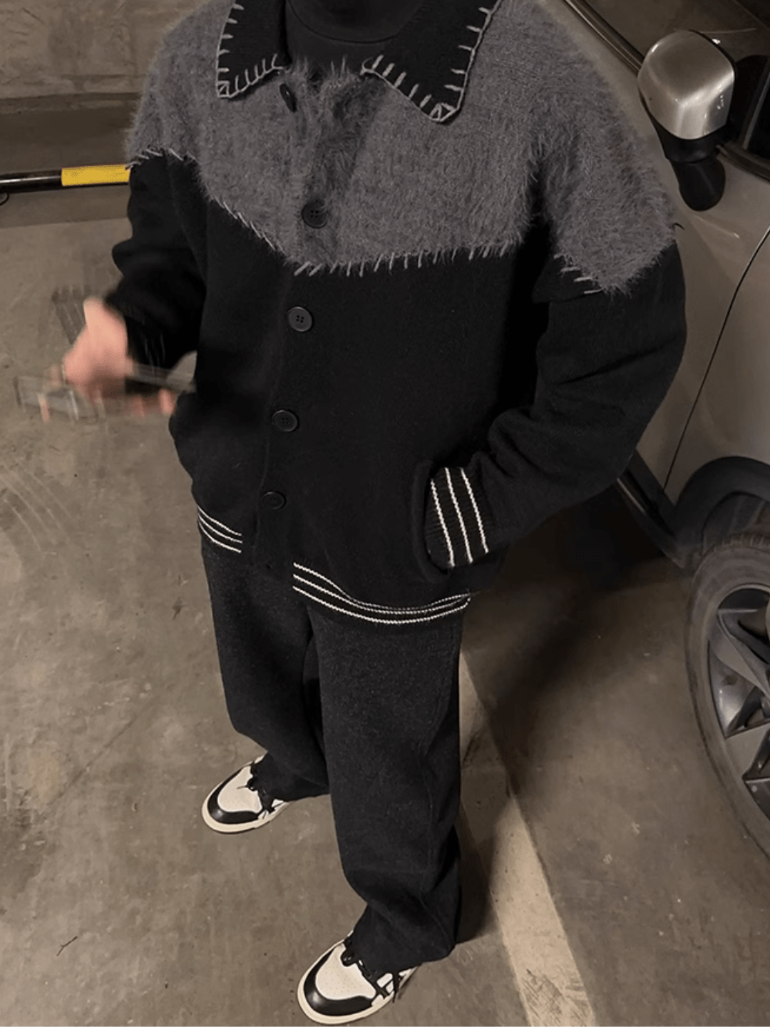 [JM HOMME] Clashing color loose sweater jacket na764