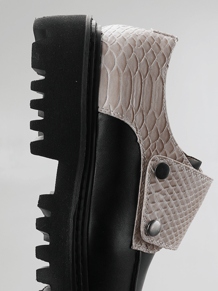 crocodile leather big head shoes na878 