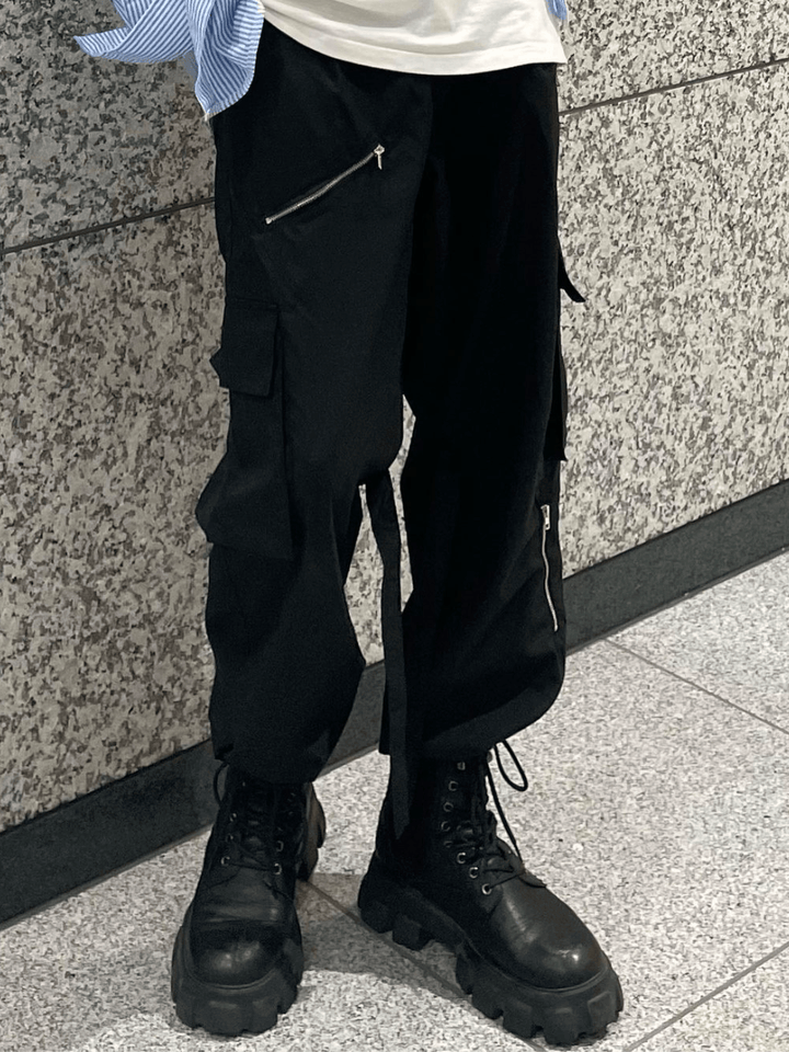 [pradox.0] street high waist loose straight trousers pr08