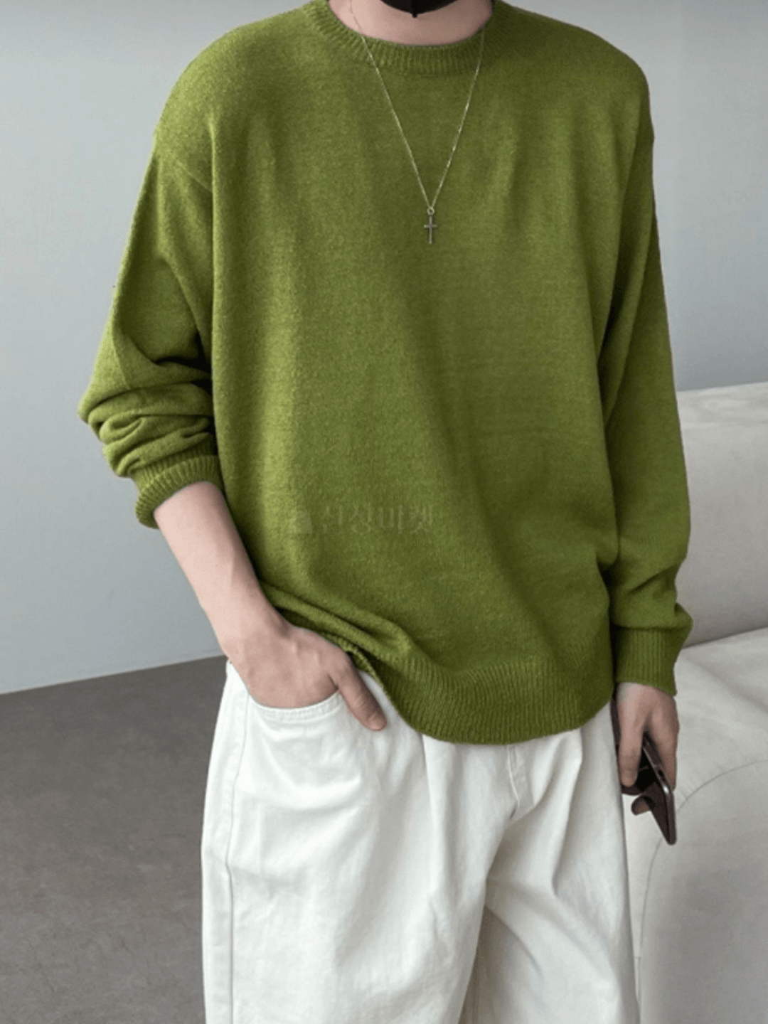 [FLAT ROOM] Solid Bookle Knit