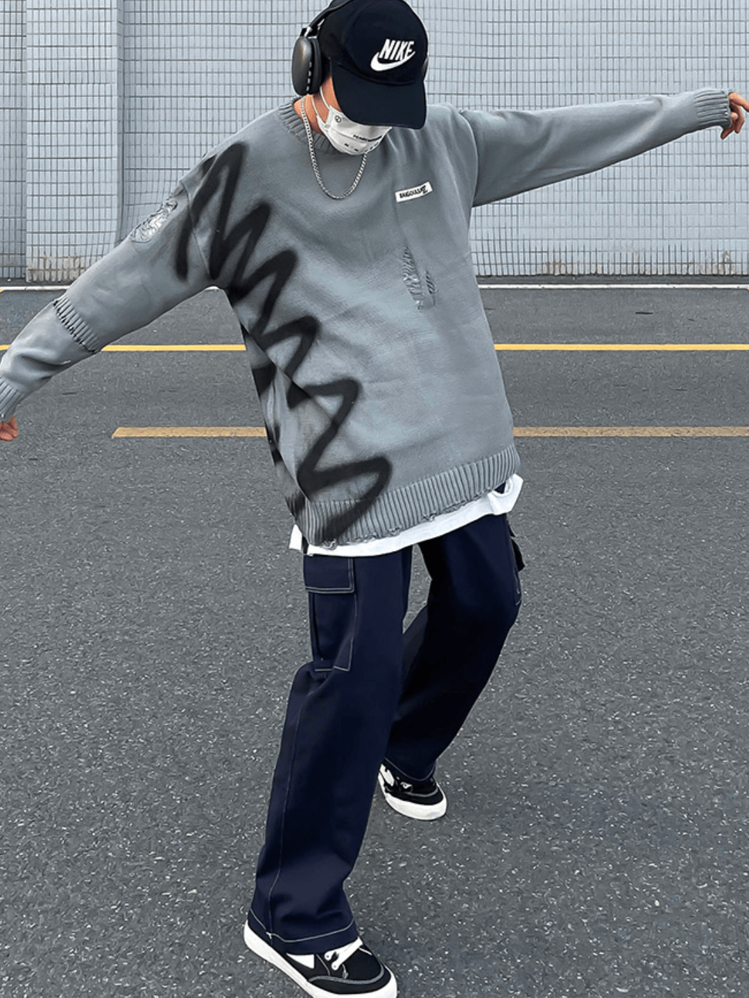 [CEDY] Letter Loose Sweater NA201