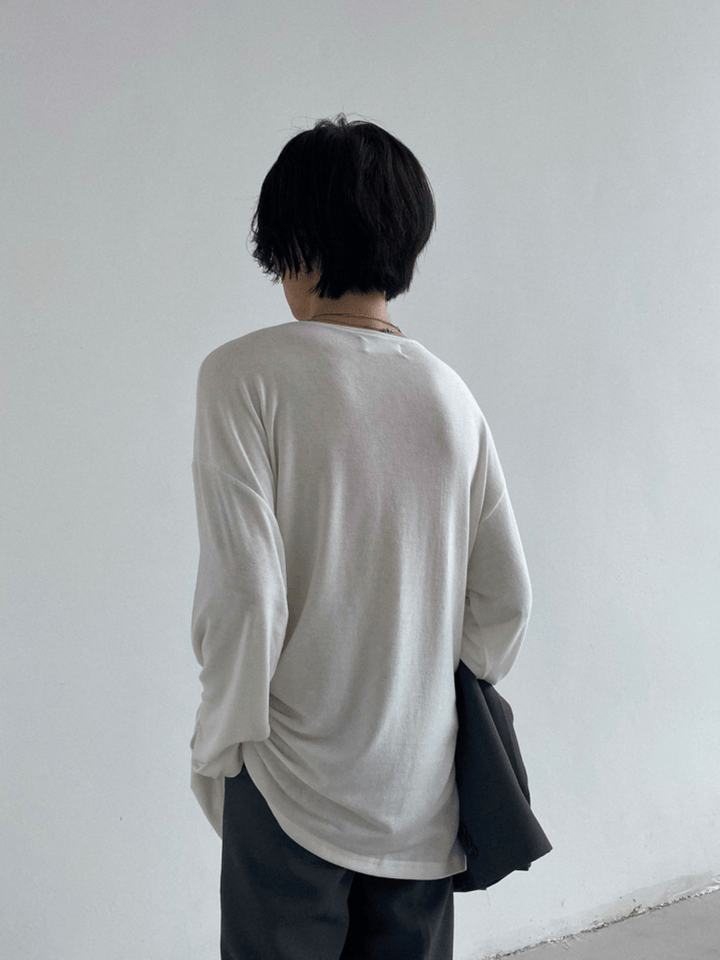 [GENESISBOY]Wool feel fabric high T-shirt  NA303