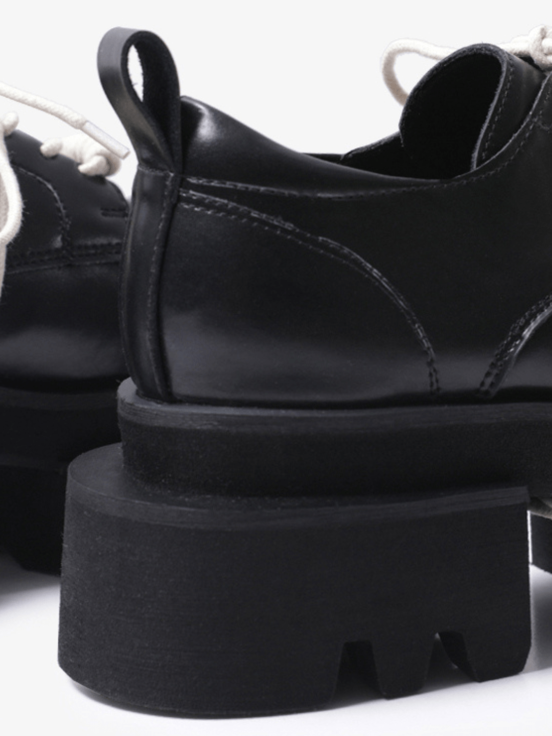 leather square head lace-up Derby shoes na896