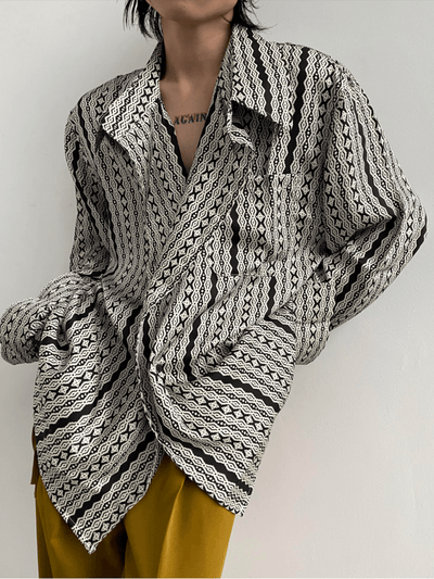 [GENESISBOY]  silk drape loose shirt  NA310