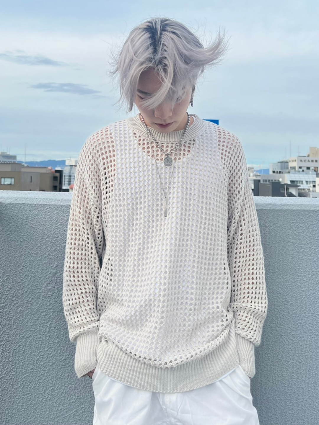 [nmt.u_u] trend loose mesh sweater nm03